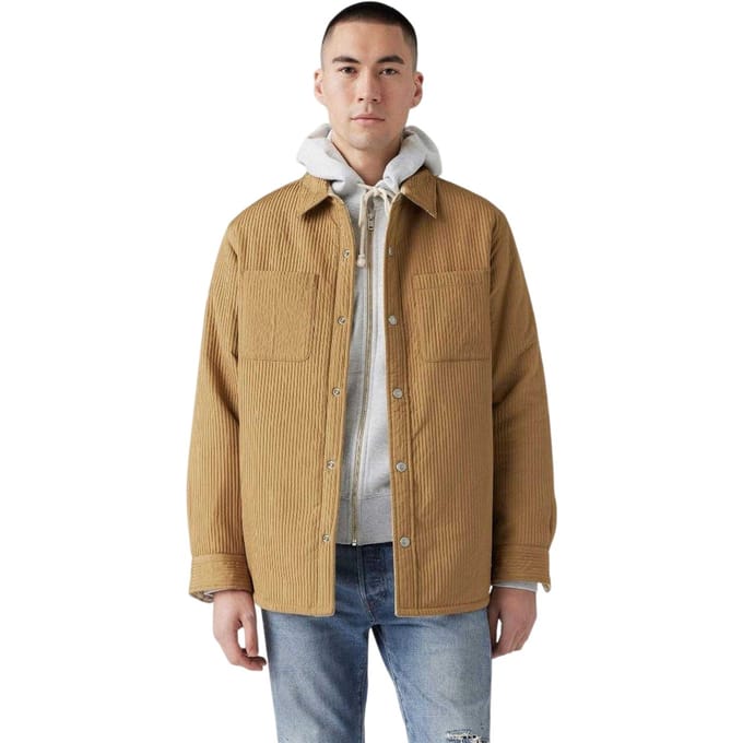 Levis Herenoverhemd van geribbeld kord met Bryant-patroon (Hermelijn)