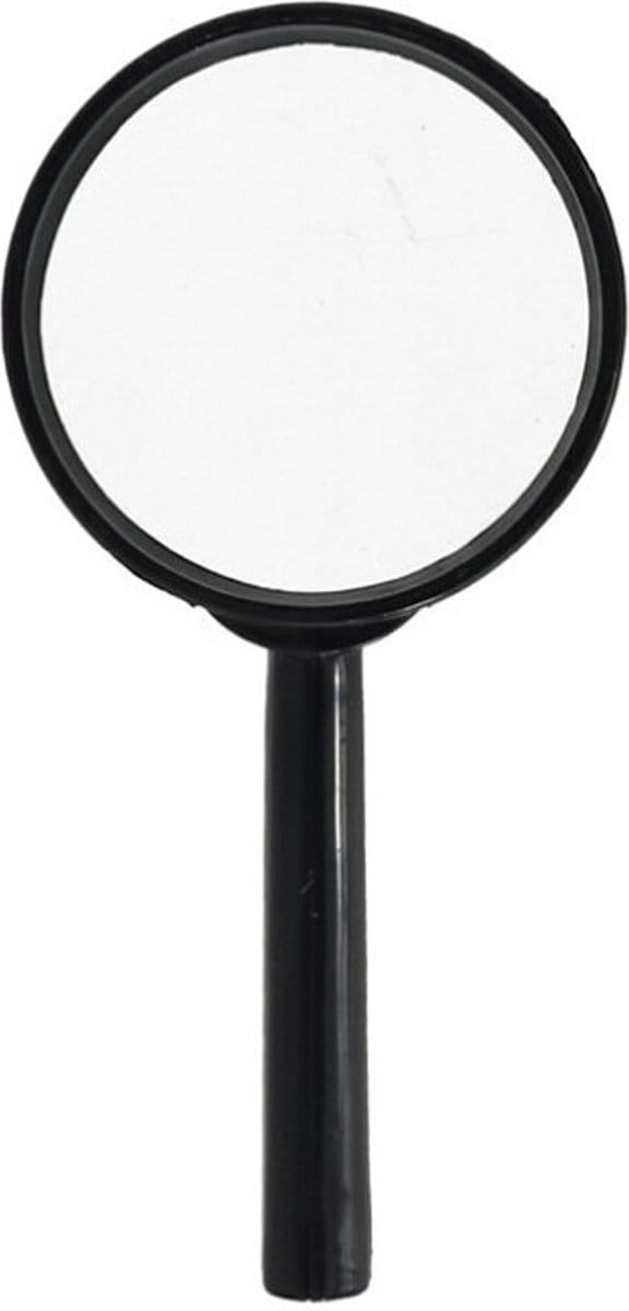 Gerimport Vergrootglas/loep - zwart - kunststof/glas - D75 mm - speelgoed