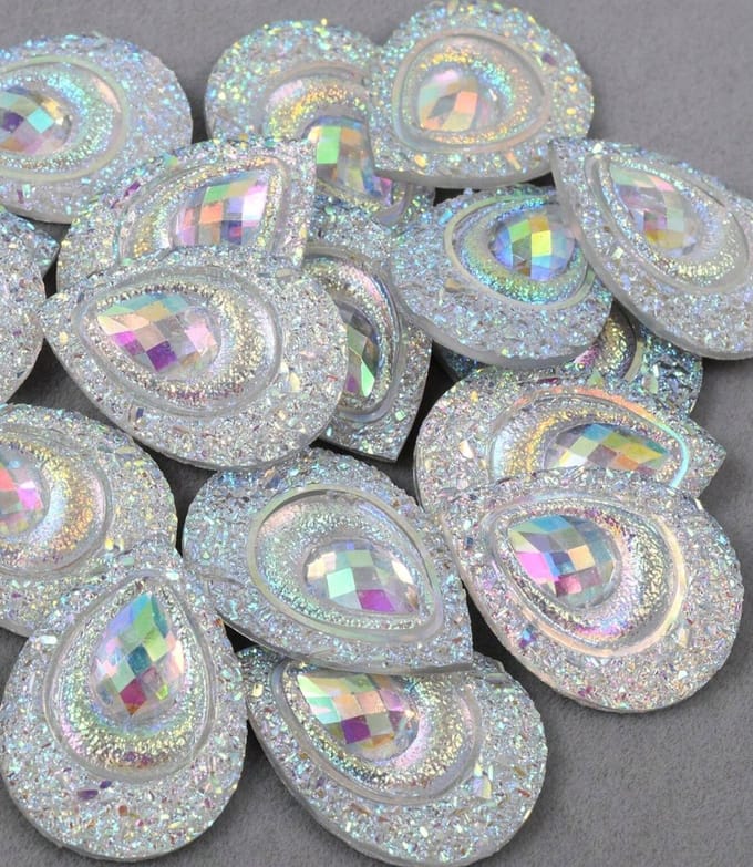 BamBella® mix grote stenen - 100 stuks - kleding versieren steentjes DIY hobby knutselen Glitter