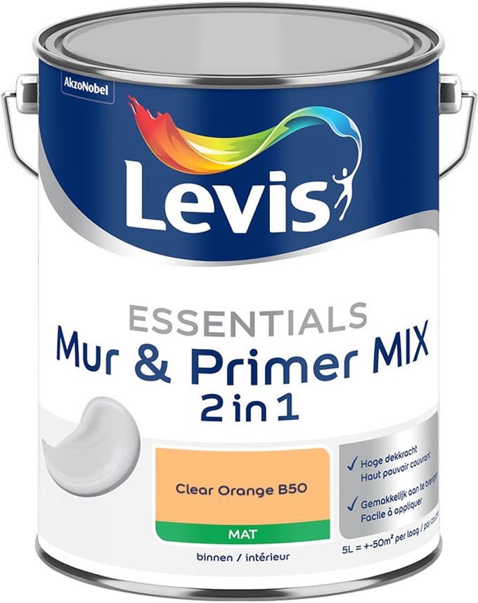 Levis - Essentials Mur & Primer Mix - Clear Orange B50 - Mengverf - 5 L
