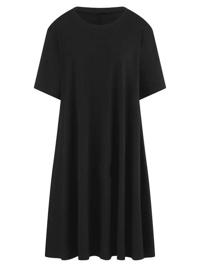 Jersey jurk ronde hals Van Emilia Lay zwart