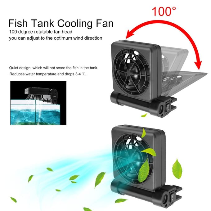 Mini Enkele Kop Verstelbare Vis Tank Aquarium Koelventilator Hang Op Koeler black