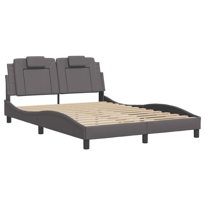 vidaXL - Bedframe - "Viana" - zonder - matras - kunstleer - grijs - 140x200 - cm
