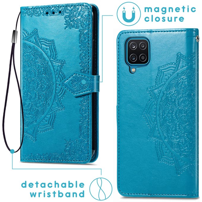 imoshion Hoesje - Geschikt voor Samsung Galaxy A12 - Mandala Bookcase - Turquoise