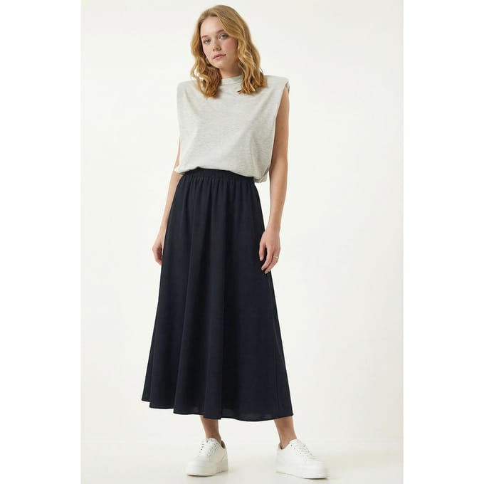 Elastische Taille Maxi Rok