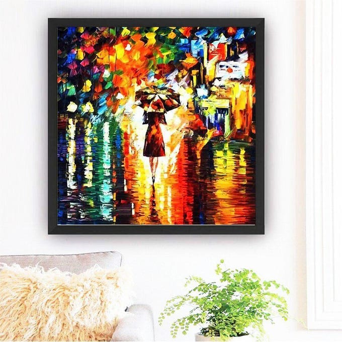 Peinture Diamant Paysage Décoration de Maison Point de Croix Broderie Diamant 30x30 red