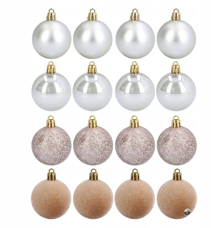 16x Kerstballen 6 cm Onbreekbaar Mat Eikel Glitter Fluweel
