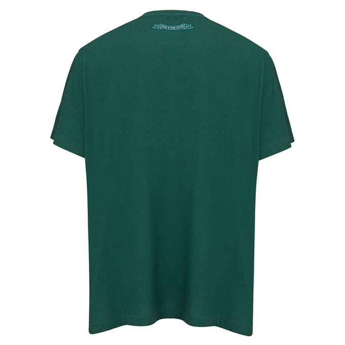Overfit T-shirt in Green Cotton met Print Dsquared2.
