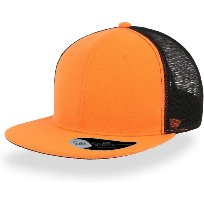Atlantis Headwear Snap Mesh-S Cap AT686 - Orange/Black - One size