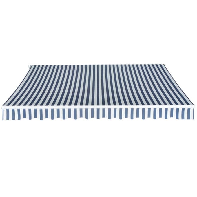 vidaXL - Luifel - handmatig - uittrekbaar - 350 - cm - blauw/wit