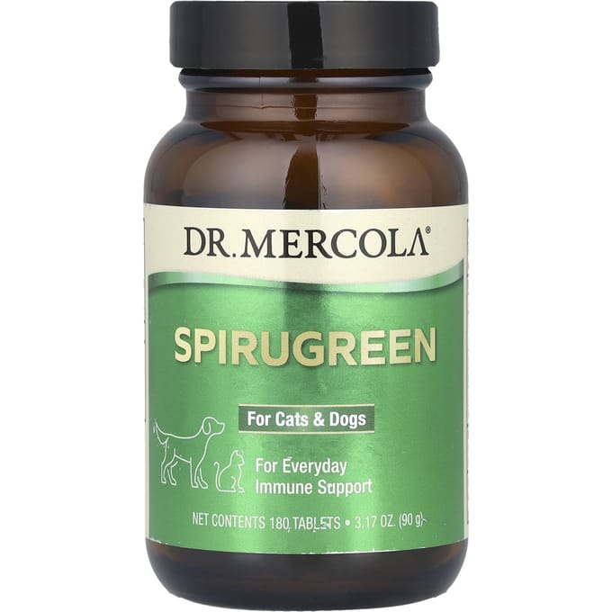 Dr. Mercola, Spirugreen, voor Katten en Honden, 180 Tabletten