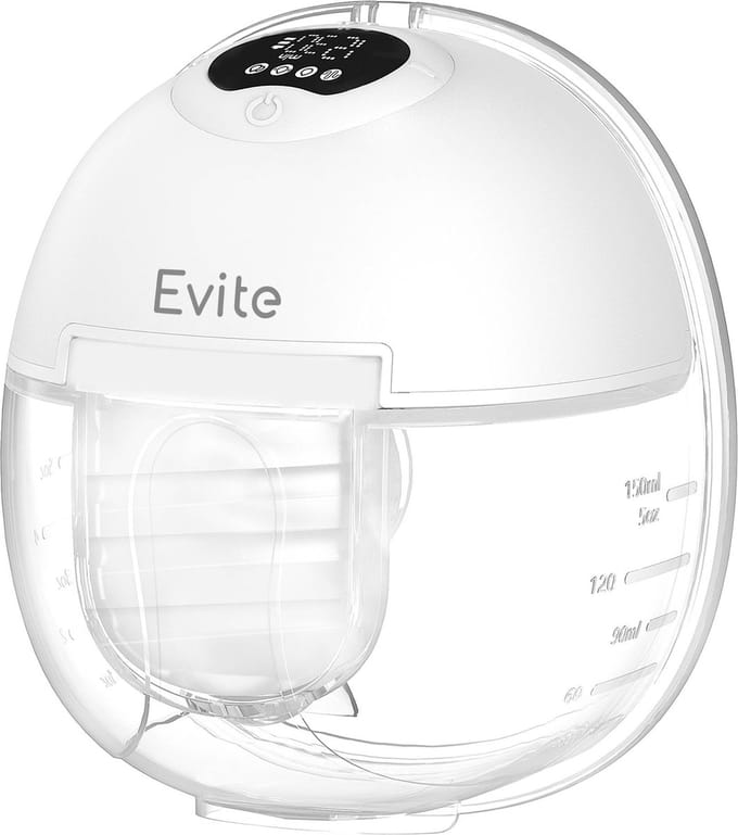 Evite Elektrische Draadloze Borstkolf Maxi – Handsfree & Draagbaar – BPA-Vrij – Met E-book - 1 Pack - Wit