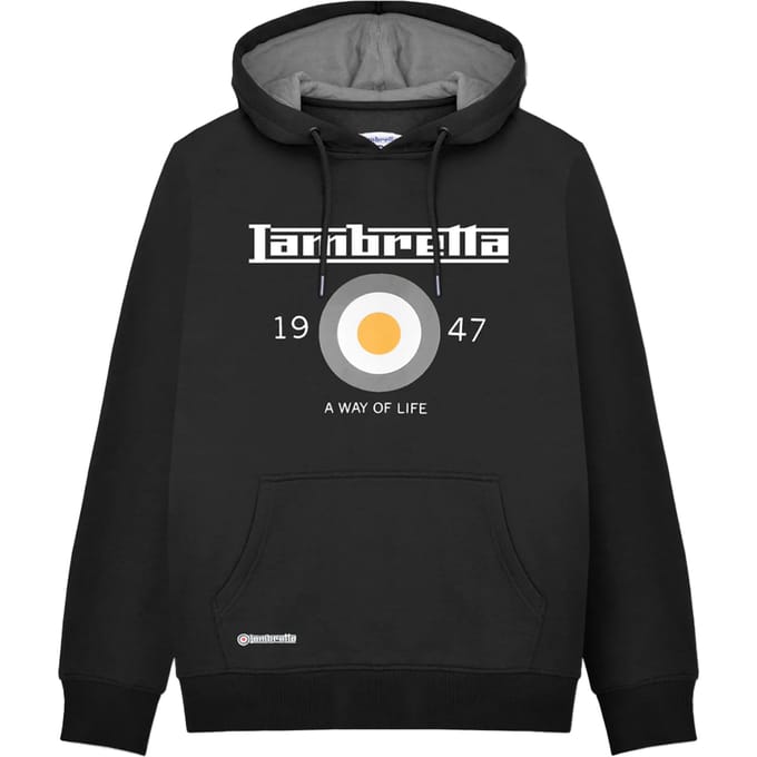 Lambretta Heren AW24 Target Hoodie (Zwart)
