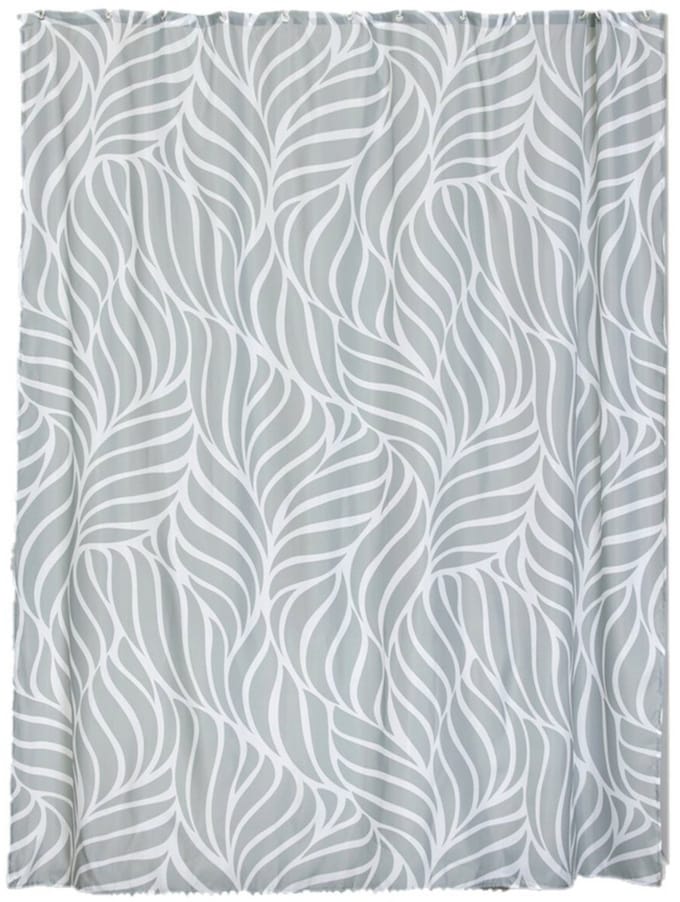 Tendance Douchegordijn Botanic - met ringen - wit - polyester - 180 x 200 cm - wasbaar