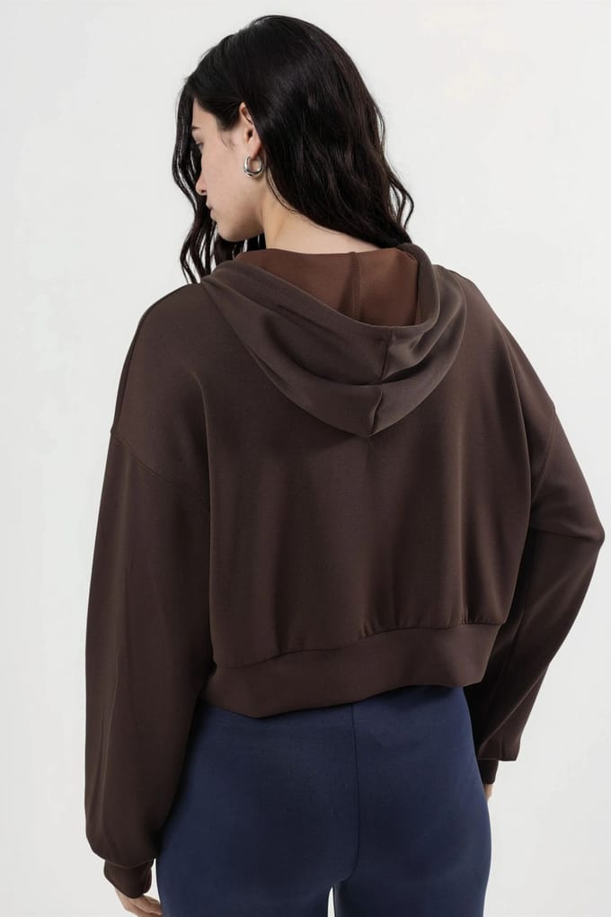 Hooded korte jas met rits
