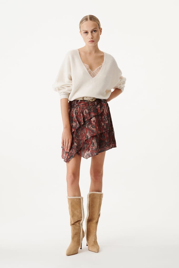 IRO Paris Zully Skirt Mixed Red Maat: S | Mini Rokken Outlet | Dames | Rood
