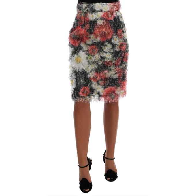 Rechte kokerrok met bloemenmotief voor dames van Dolce & Gabbana