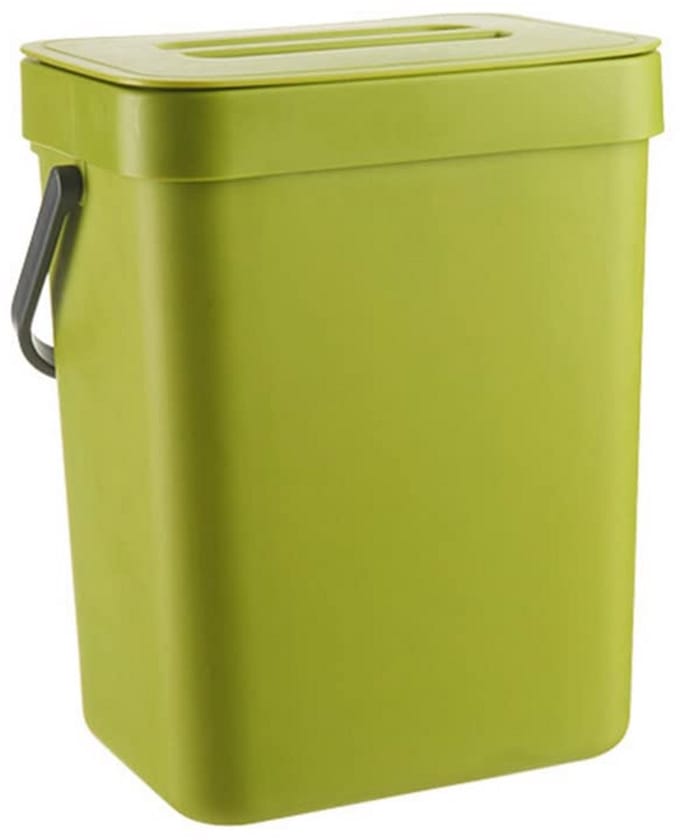 Keuken Compostbak - Afvalbak Deksel - Huishoudelijk Afval - Hangend Ontwerp - 3 Liter - Wit