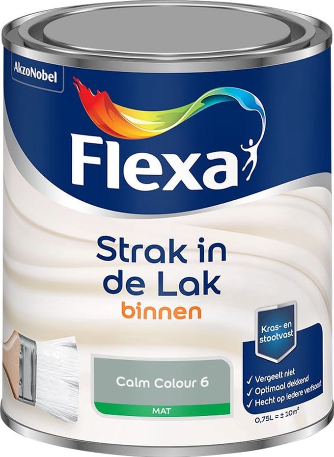 Flexa - Strak In De Lak Binnenlak Mat - Calm Colour 6 - Mengverf - 750 Ml