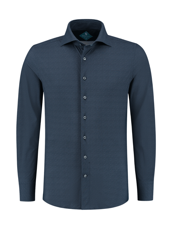 District Indigo Overhemd Performance Twill Navy Blauw   46