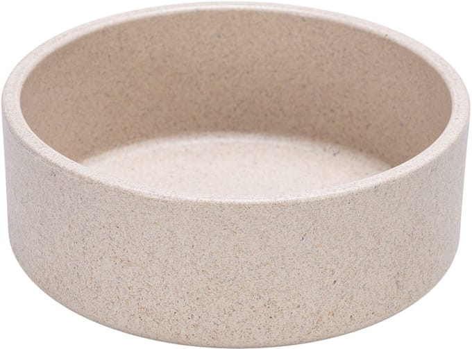 Designed by Lotte Noor Voerbak Hond - Eetbak/Drinkbak - Vaatwasserbestendig - Bamboe - Beige - 12 cm