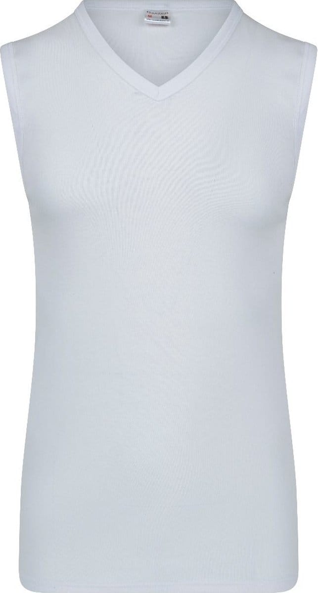 Beeren Heren mouwloos Shirt - V-hals - Wit - maat M