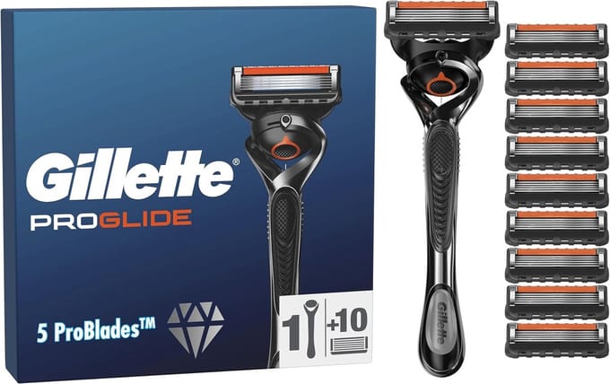 Scheermes voor Mannen met 10 Scheermesjes - Voor Een Gladde Scheerbeurt, Met Lubrastrip