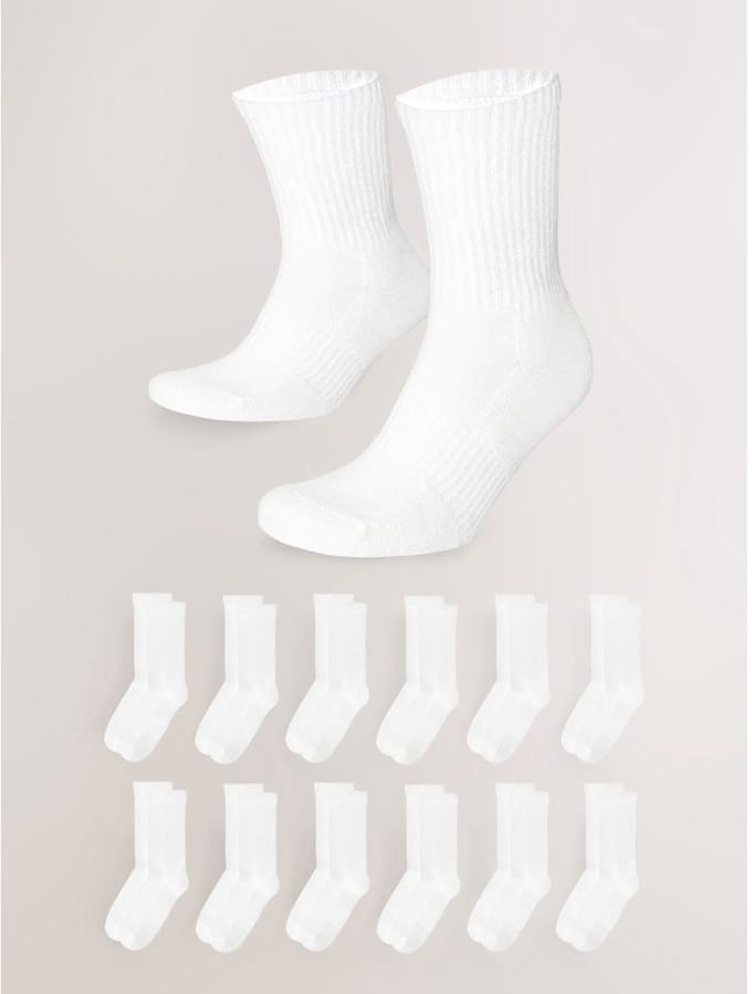 Next - Heren - Essential set van 12 paar sportsokken - Wit