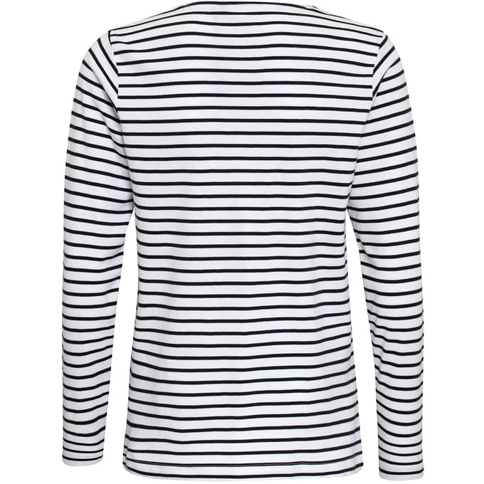 Asquith & Fox Heren Mariniere Kust T-Shirt met lange mouwen (Wit/Zwaar)