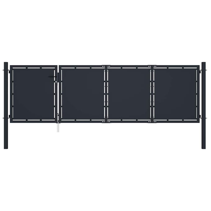 vidaXL Tuinpoort staal 350x100 cm antraciet