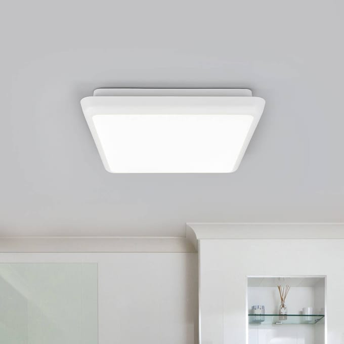 Arcchio LED plafondlamp Augustin, 25 x 25 cm, wit, IP54