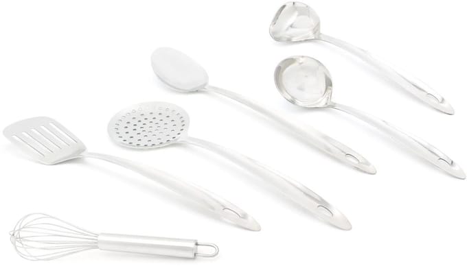 Keukengadgetset, roestvrij staal, 6 stuks