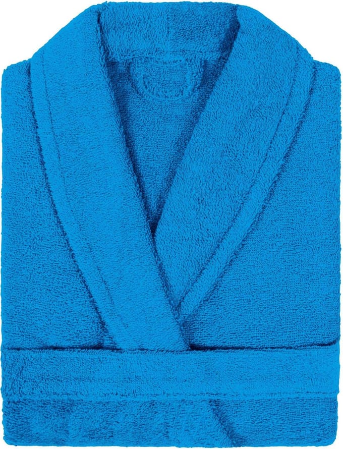 Badjas Badstof met Shawlkraag Uni Alpha Turquoise Maat S - 1 stuks
