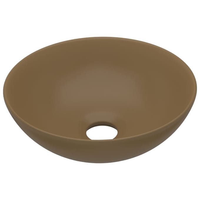 vidaXL - Wastafel - rond - keramiek - matcrème