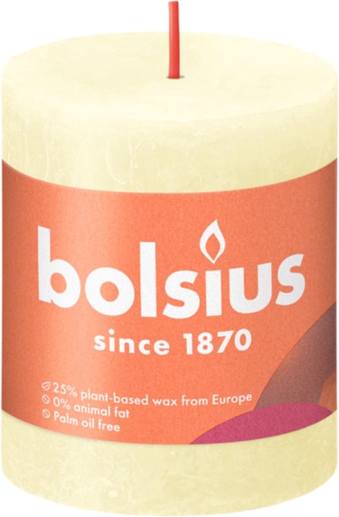 Bolsius Stompkaars Rustiek Butter Yellow - 8 cm / ø 7 cm