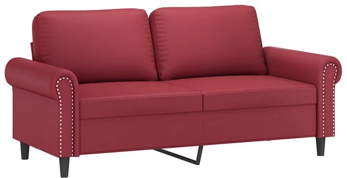 vidaXL - Tweezitsbank - 140 - cm - kunstleer - wijnrood