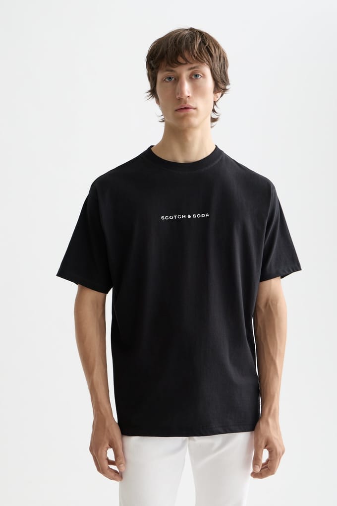 Scotch & Soda Logo Front Chest T-shirt Black Taglia: S | Magliette basic Outlet | Uomo | Nero
