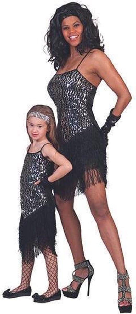 Zilveren glitter Charlestonjurkjes