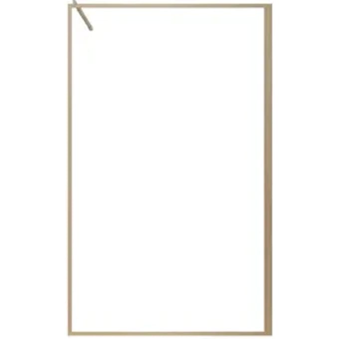 Aurlane Inloopdouchewand Wooden Edge - Aluminium Frame - Houtdecor - 140x200cm