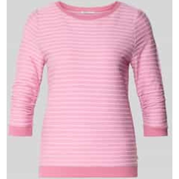 Tom Tailor Denim - Sweatshirt met streepmotief - Maat S - tonal rose structure stripe