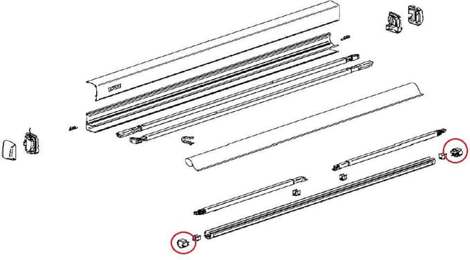 Thule Endcap Roller Tube L+R 3200