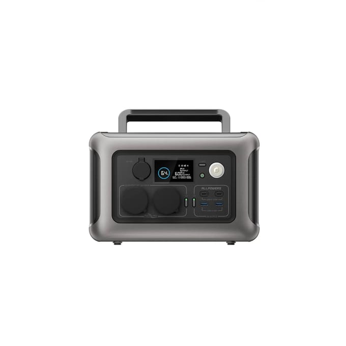 ALLPOWERS R600 Portable Power Station 600W 299Wh LiFeP04 Battery - R600-Black