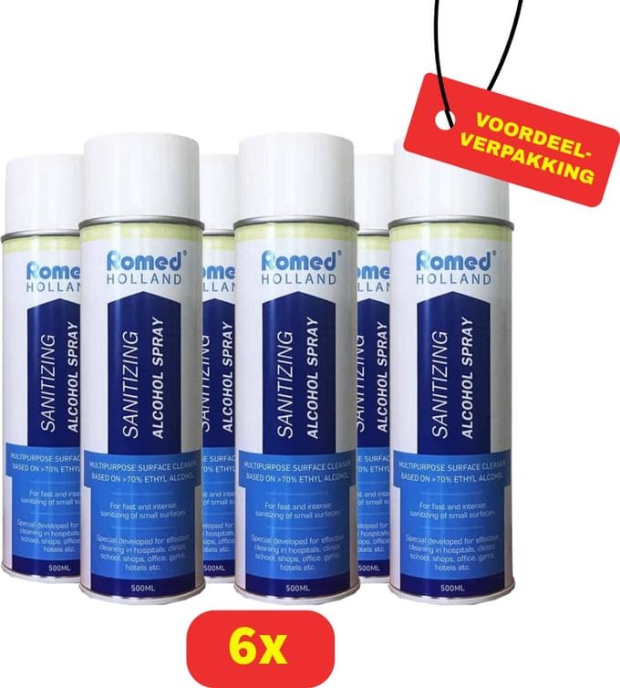 Romed Alcohol Spray - 6 x 500 ml - Voordeelverpakking