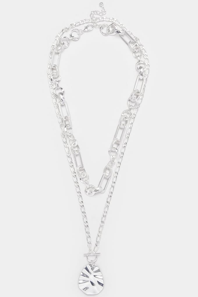 Yours 2Pack Zilverkleurige Kettingen Met Laagjes En Hangersize One Size