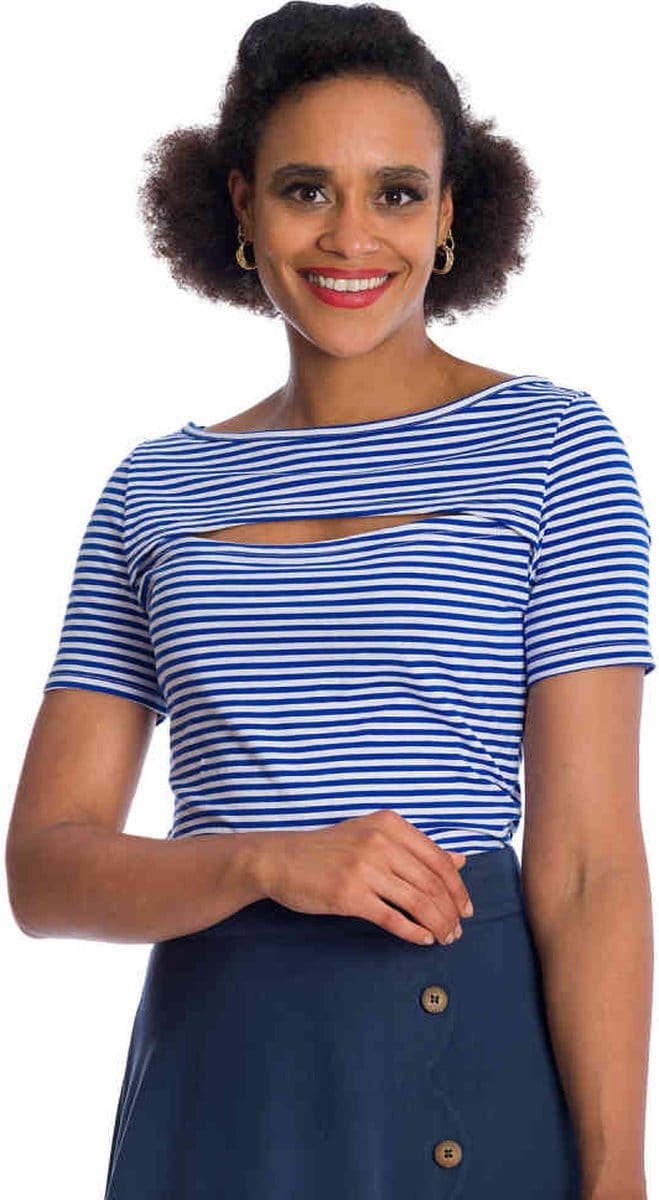 Banned - SWEET STRIPES Top - M - Blauw