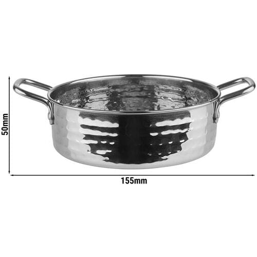 GGM Gastro (6 Stück) Serviertöpfchen - MUMBAI - Edelstahl - 0,75 Liter - Ø 155mm - Silber