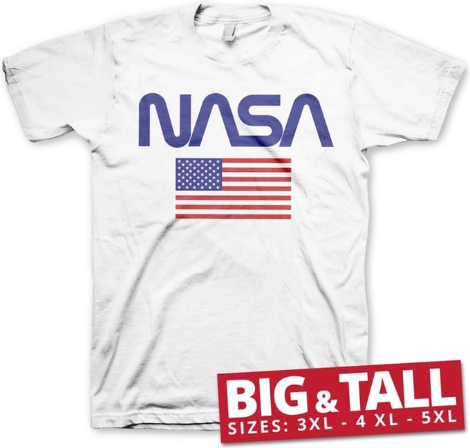 NASA Old Glory Big & Tall T-shirt White