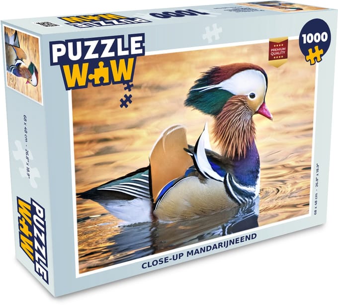 Puzzel Close-up mandarijneend - Legpuzzel - Puzzel 1000 stukjes volwassenen