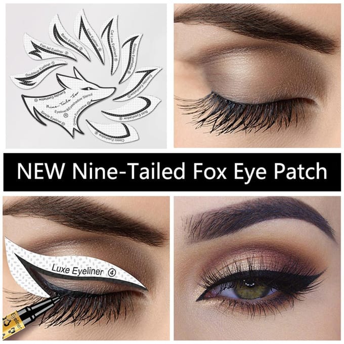 Professionele Eyeliner Stencil Oogschaduw Stencil Set Niet-geweven Eyeliner Stencil Kit Eyeliner gray