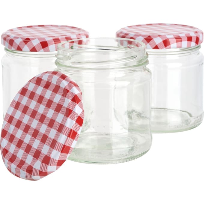VBS Glazen met schroefdop "Rond", 170 ml - 3 stucks